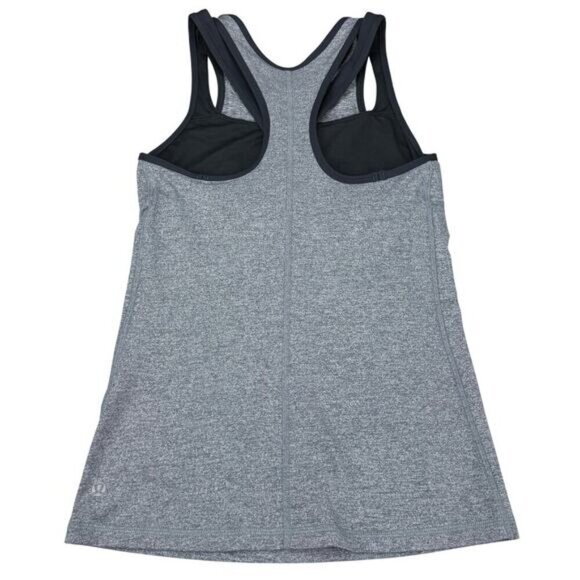 LULULEMON Inspiration Tank Sz 4 Heathered Slate / Deep Coal - Picture 8 of 10